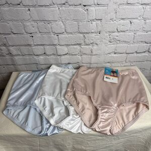 VTG Vanity Fair Silky Nylon Sissy Support Panty Baby Doll Satin 40301 M/6 3 PACK